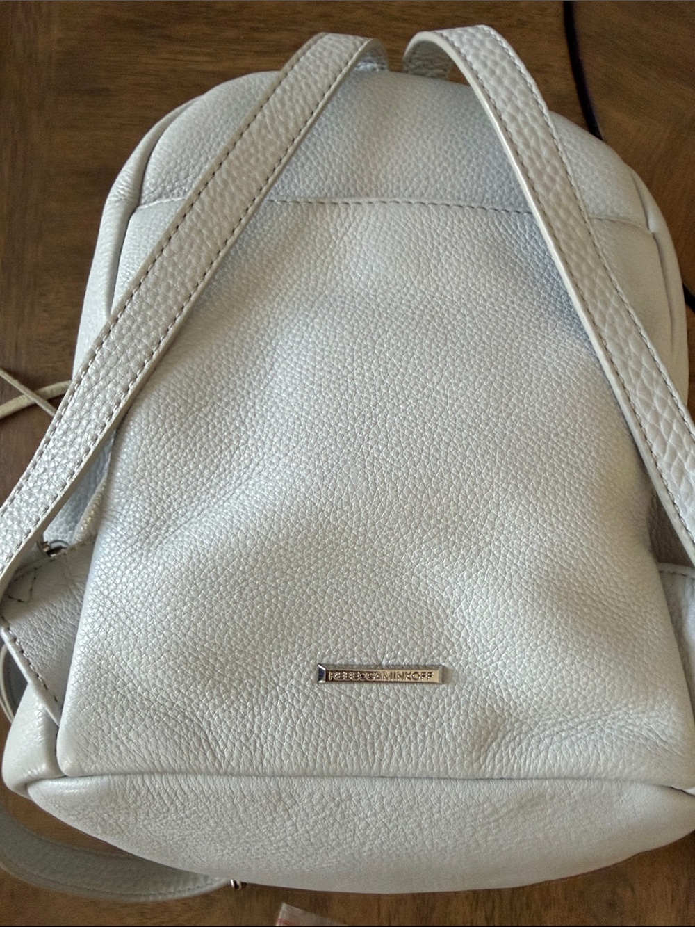 Rebecca Minkoff Ice Grey Pebbled Leather Medium Julian Backpack - NWT - Picture 4 of 6